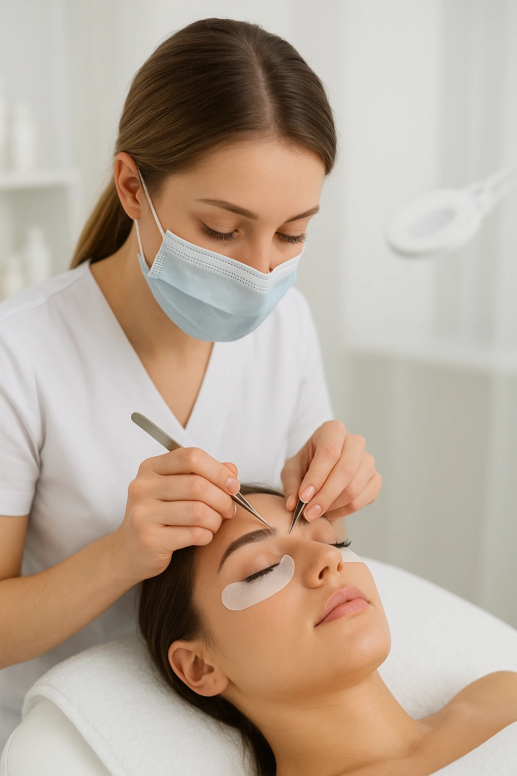 فرآیند کاشت اکستنشن مژه در سالن